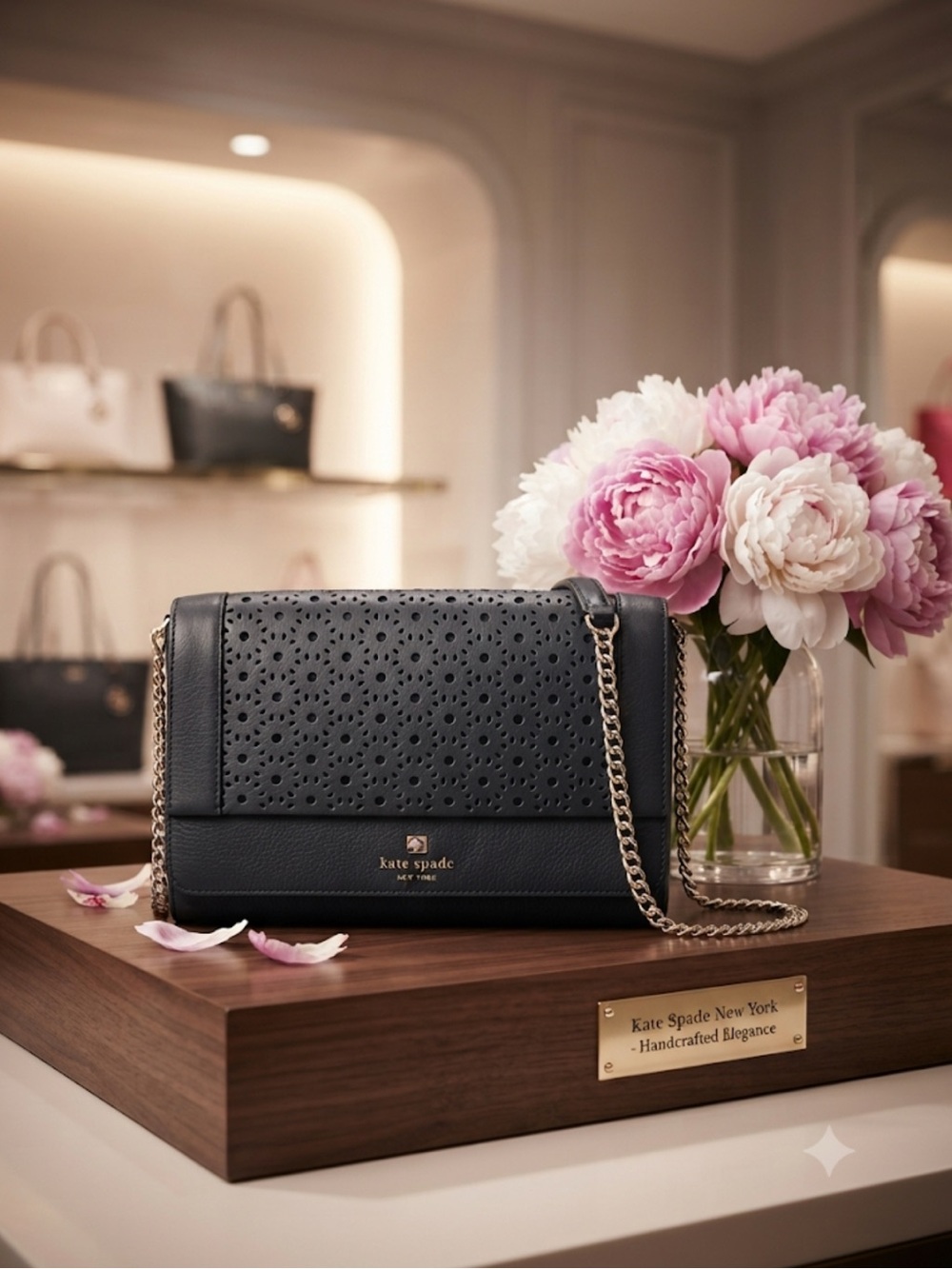 Kate Spade Laser Cut Black Leather Bag